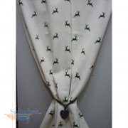 Deko Stoff Gardine Vorhang Landhaus springender Hirsch...