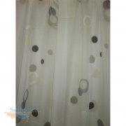 Stores Gardine Stoff Vorhang Kreis natur anthrazit beige...
