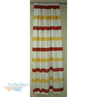 Dekoschal mit Band Gardine Vorhang creme rot gelb...