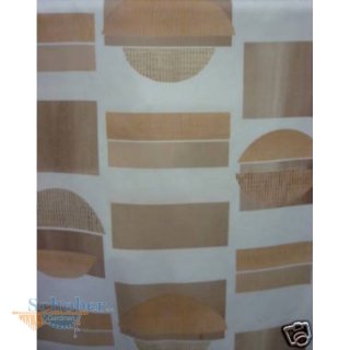 Deko Stoff Gardine Baumwolle Ecken beige braun...