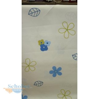 Deko Stoff Gardine Vorhang Blume natur blau blickdicht,...