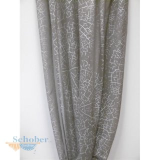 Deko Stoff Gardine Vorhang Kreise schlamm silber...