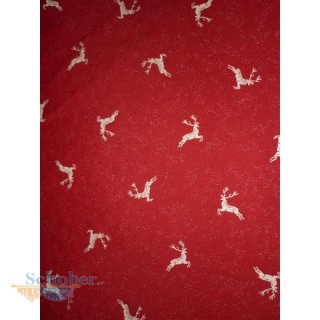 Deko Stoff Gardine Vorhang Landhaus Hirsch beidseitig rot...