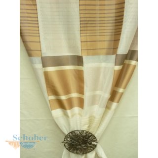 Deko Stoff Gardine Vorhang Sherley Kästchen creme beige...