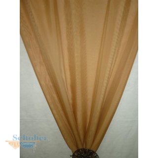 Deko Stoff Gardine Vorhang Voile hellbraun uni,...