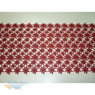 Deko Stoff Tischläufer Tischband Weihnachtsstern rot B 40...