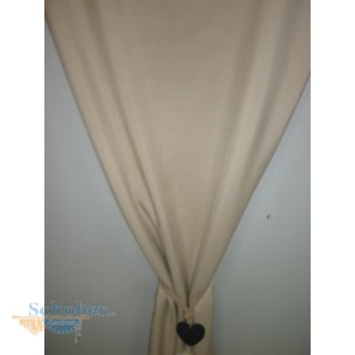 Deko Stoff Gardine Vorhang , Leinenstruktur beige creme...