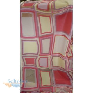 Deko Stoff Vorhang Organza Retro Kästchen pink weiß gelb...