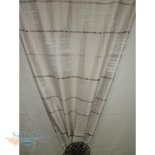 Deko Gardinenstoff Vorhang Querstreifen beige braun...