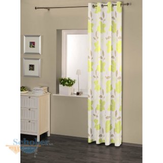 Dekoschal Ösenschal Vorhang blickdicht Blumen Ranke beige...