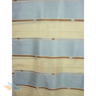 Deko Stoff Gardine Vorhang Streifen beige blau braun...