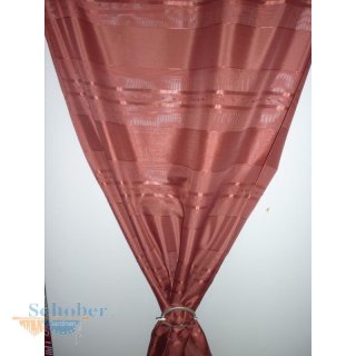 Deko Stoff Gardine Vorhang Voile Querstreifen uni...