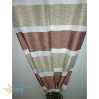 Dekostoff Gardine Vorhang Querstreifen braun beige...
