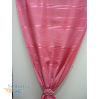Deko Stoff Gardine Vorhang Voile Streifen quer uni pink,...