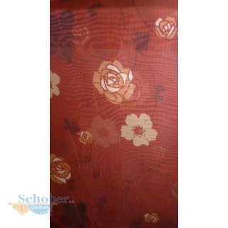 Dekostoff Gardine Vorhang bedruckt Blumen rost beige...