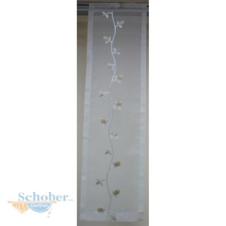 Scheibengardine creme beige, Blumenranke, transparent, 30...