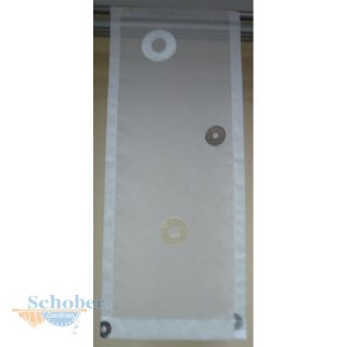 Scheibengardine creme beige braun abstrakte Kringel,...
