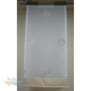 Scheibengardine creme braun beige gestickte Kreise,...