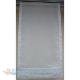 Scheibengardine creme mit Abschluss, transparent, 42 x 74 cm