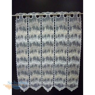 Scheibengardine natur beige braun, Häkeloptik, 41 x 51,5 cm