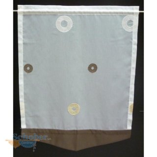 Scheibengardine weiß beige braun Kreise, transparent,...