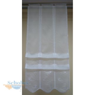 Scheibengardine weiß gesticktes Kreismuster, transparent,...