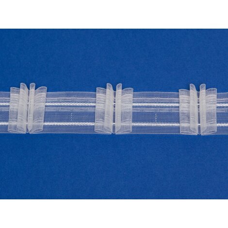 Gardinen Faltenband weiß 3er Falte 22 mm Zugband Meterware Gardinenband Falten 