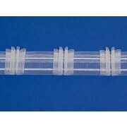 Faltenband 3 oder 4 Falten Gardinenband Kr&auml;uselband wei&szlig; transparent, Meterware