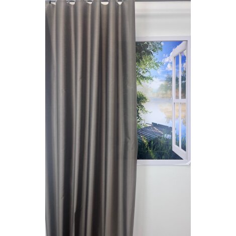 Dekostoff Gardine Vorhang Voile schlamm uni blickdicht, Meterware