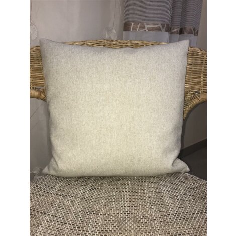 Kissenh&uuml;lle Kissen Bezug Landhaus Filz optik einfarbig natur 40 x 40 cm
