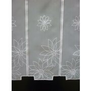 Pannaux Vorhang Scheibengardine Blumen wei&szlig; H 90 cm transparent, Meterware