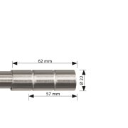 Endst&uuml;ck Zylinder f&uuml;r Gardinenstange Innenlauf 19 mm Carrera edelstahloptik, 2 St&uuml;ck