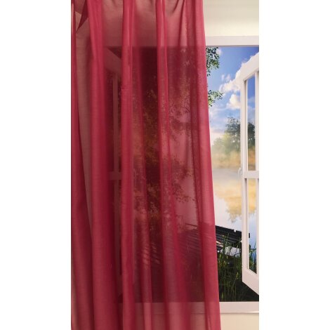 Dekostoff Gardine Vorhang pink einfarbig uni transparent, Meterware
