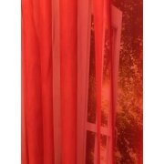 Dekostoff Gardine Vorhang rot einfarbig uni transparent,...
