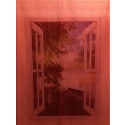 Dekostoff Gardine Vorhang rot einfarbig uni transparent, Reststück 3,80 m