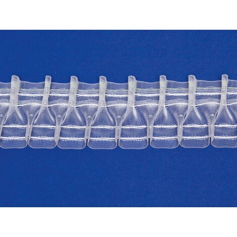 Smokband Gardinenband Faltenband breit transparent, Meterware