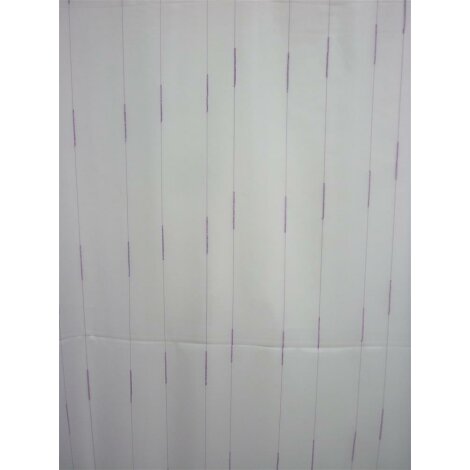 Stores Gardine Stoff Vorhang Streifen wei&szlig; lila rosa transparent Restst&uuml;ck 4,3 m