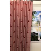 Deko Stoff Gardine Landhaus Vorhang Hirsch rot bordeaux blickdicht, Meterware