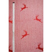 Deko Stoff Gardine Landhaus Vorhang Hirsch rot bordeaux blickdicht, Meterware