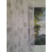 Stores Gardine Stoff Vorhang Blumen wei&szlig; grau beige transp., Restst&uuml;ck 6,3 m