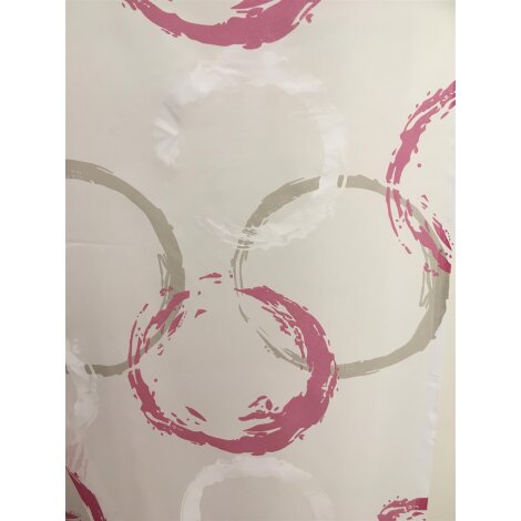 Stores Gardine Stoff Vorhang Kreise wei&szlig; grau pink transparent Meterware