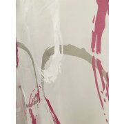 Stores Gardine Stoff Vorhang Kreise wei&szlig; grau pink transparent Meterware