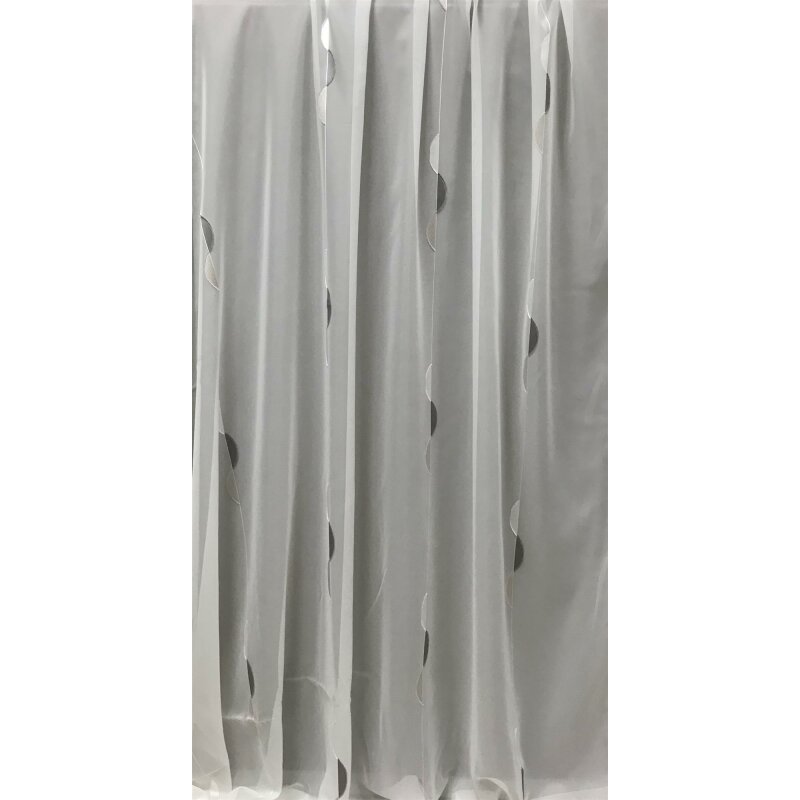 Stores Gardine Stoff Vorhang Streifen natur grau beige weiß transp.,  Reststück7m