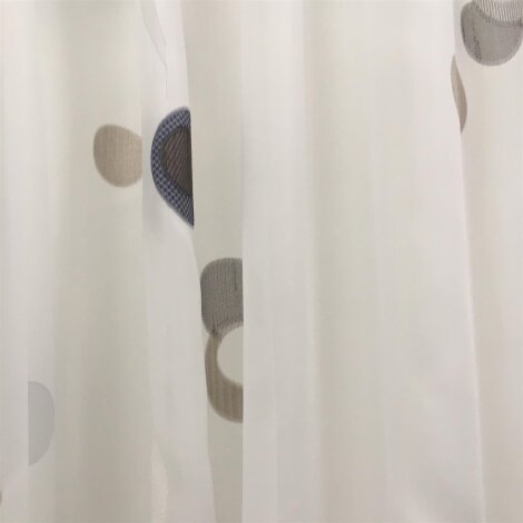 Stores Gardine Stoff Vorhang Punkte Grau Schlamm Beige Blau Weiss Tran 19 45