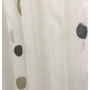 Stores Gardine Stoff Vorhang Punkte grau schlamm beige blau wei&szlig; transp. Meterware