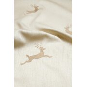Landhaus Gardine Vorhang Dekoschal springender Hirsch beige, fertig genäht