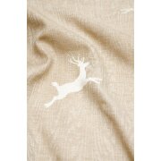 Landhaus Gardine Vorhang Dekoschal springender Hirsch beige, fertig genäht