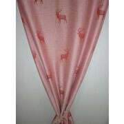 Landhaus Gardine Vorhang Dekoschal Hirsch rot, fertig...