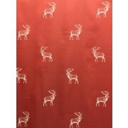 Landhaus Gardine Vorhang Dekoschal Hirsch rot, fertig genäht