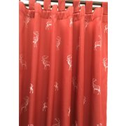 Landhaus Gardine Vorhang Dekoschal Hirsch rot, fertig genäht